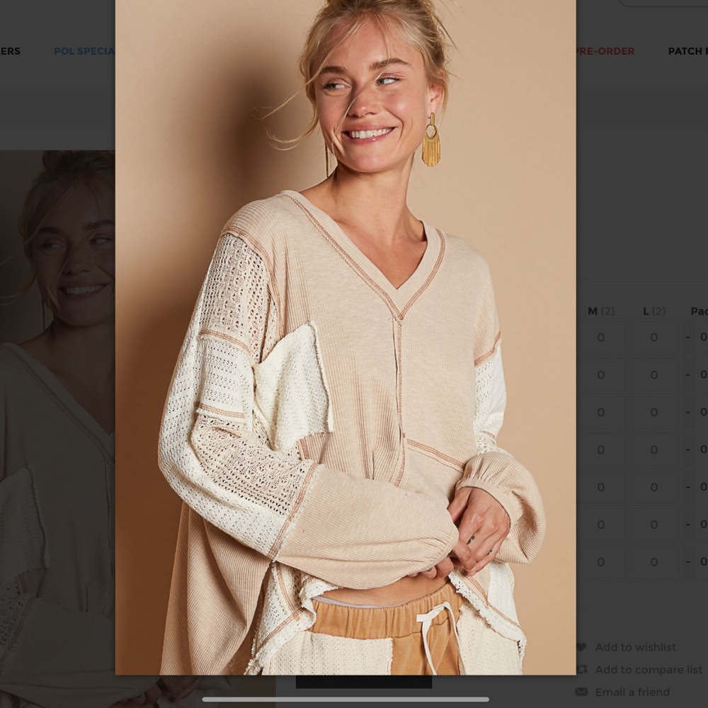 POL Cream and White Crochet-Panel Crop Top